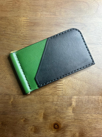 Money Clip Wallet- Deep Green & Black