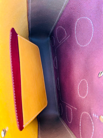 Polka Dot One of a kind Tote Bag- Brown with Olive!