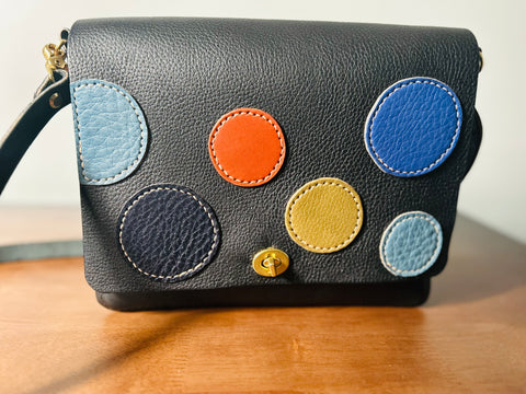 Large Polka Dot crossbody purse!