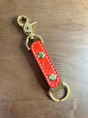 Strawberry Joy Swivel Clasp Keychain 🍓💛