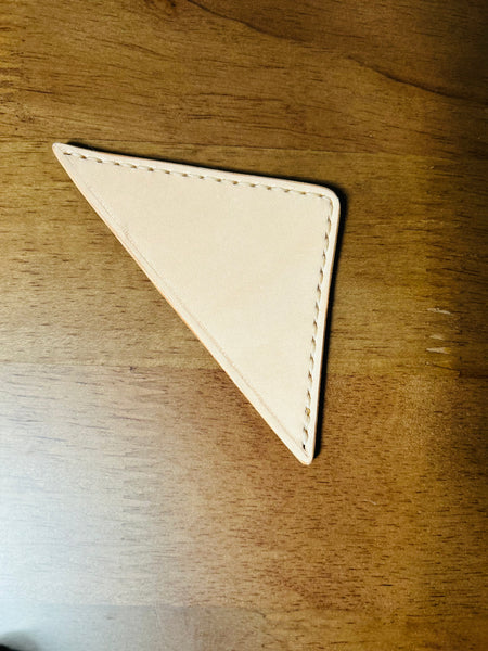 Leather Corner Bookmark- Natural