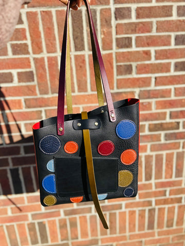 Polka Dot One of a Kind Tote Bag - Black!
