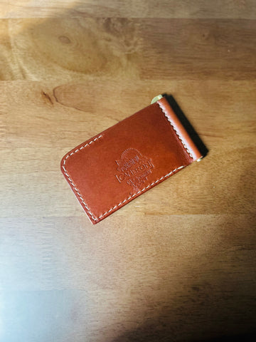 Money Clip Wallet - Dark Brown/Tan