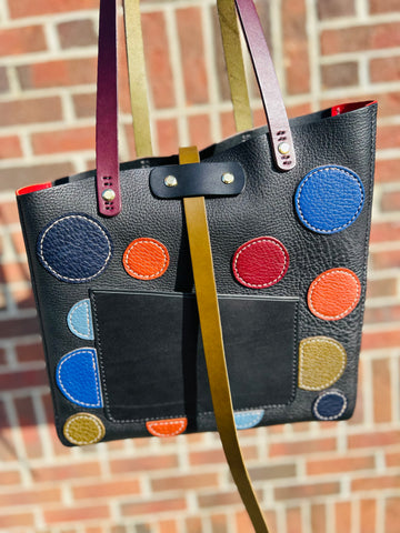 Polka Dot One of a Kind Tote Bag - Black!