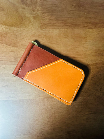Money Clip Wallet - Dark Brown/Tan