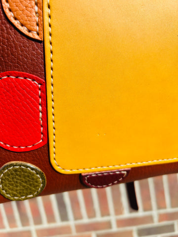 Polka Dot One of a kind Tote Bag- Brown with Yellow!