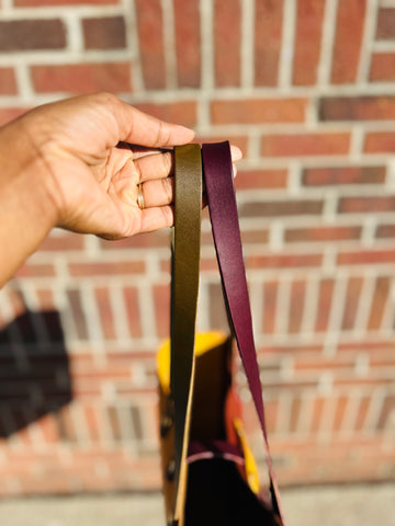 Polka Dot One of a kind Tote Bag- Brown with Yellow!